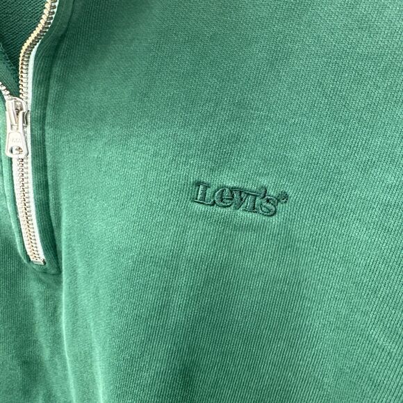 Levi's Sweatshirt Womens Medium Yesterdays 1/4 Zip Green Blue Tie Dye Pullover - Picture 2 of 9